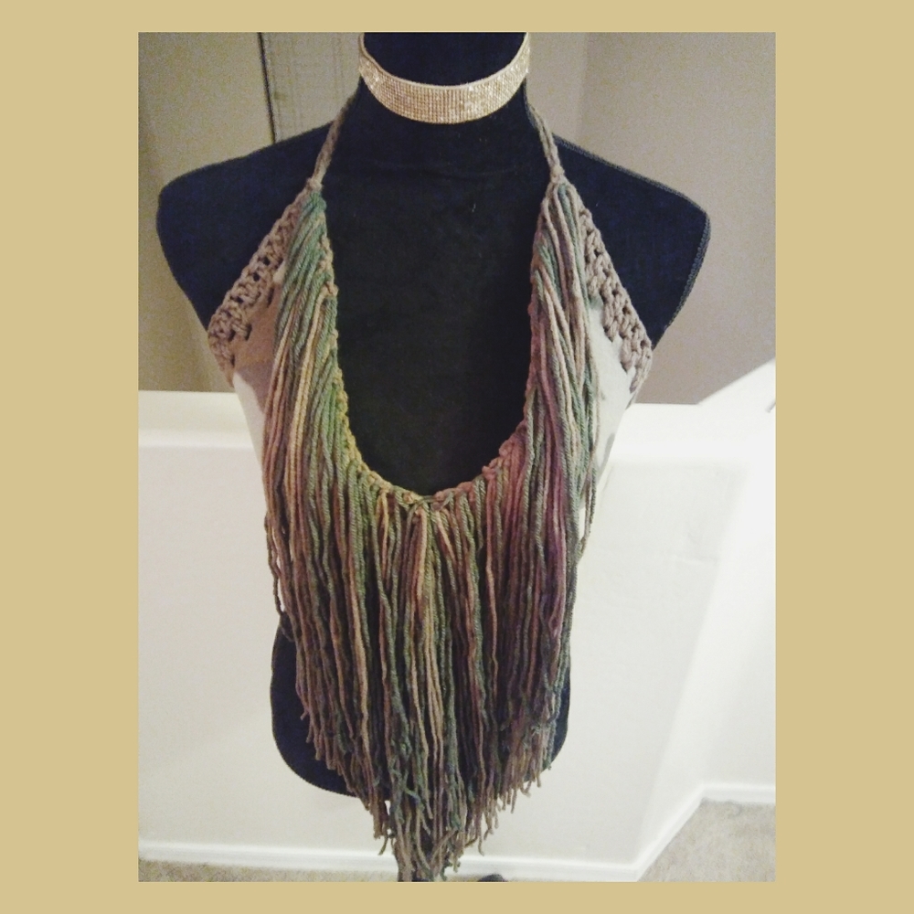 Camo fringe top